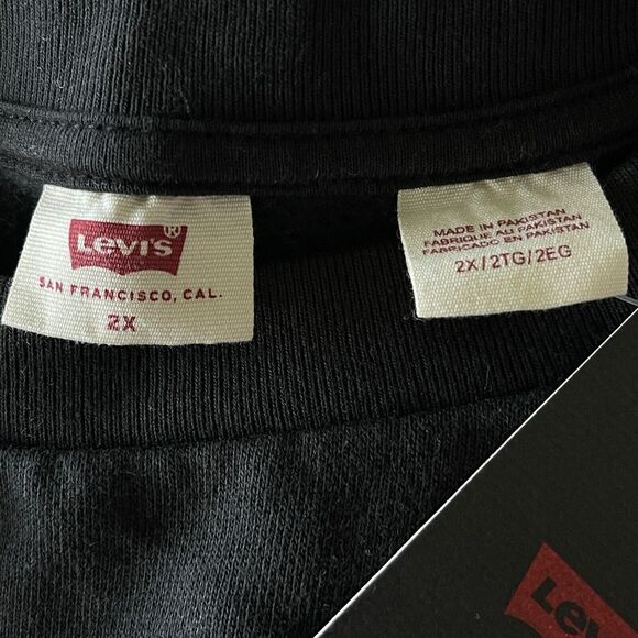 Levi's 2X-Large Sweatshirt Stretch Long Sleeve Black Logo Crew Neck Pullover New - Picture 6 of 13